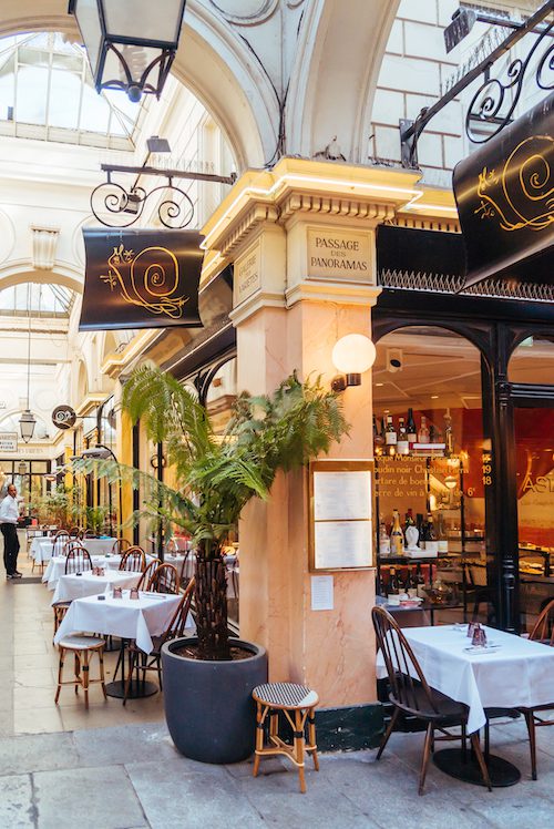 a view of Astair restaurant in paris, passage des panoramas, my french country home magazine
