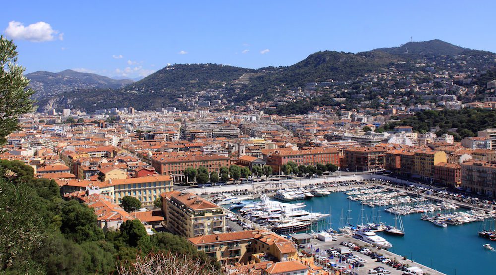 a view of the port in Nice, France