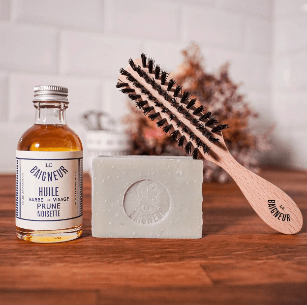 beard brush and soap kit