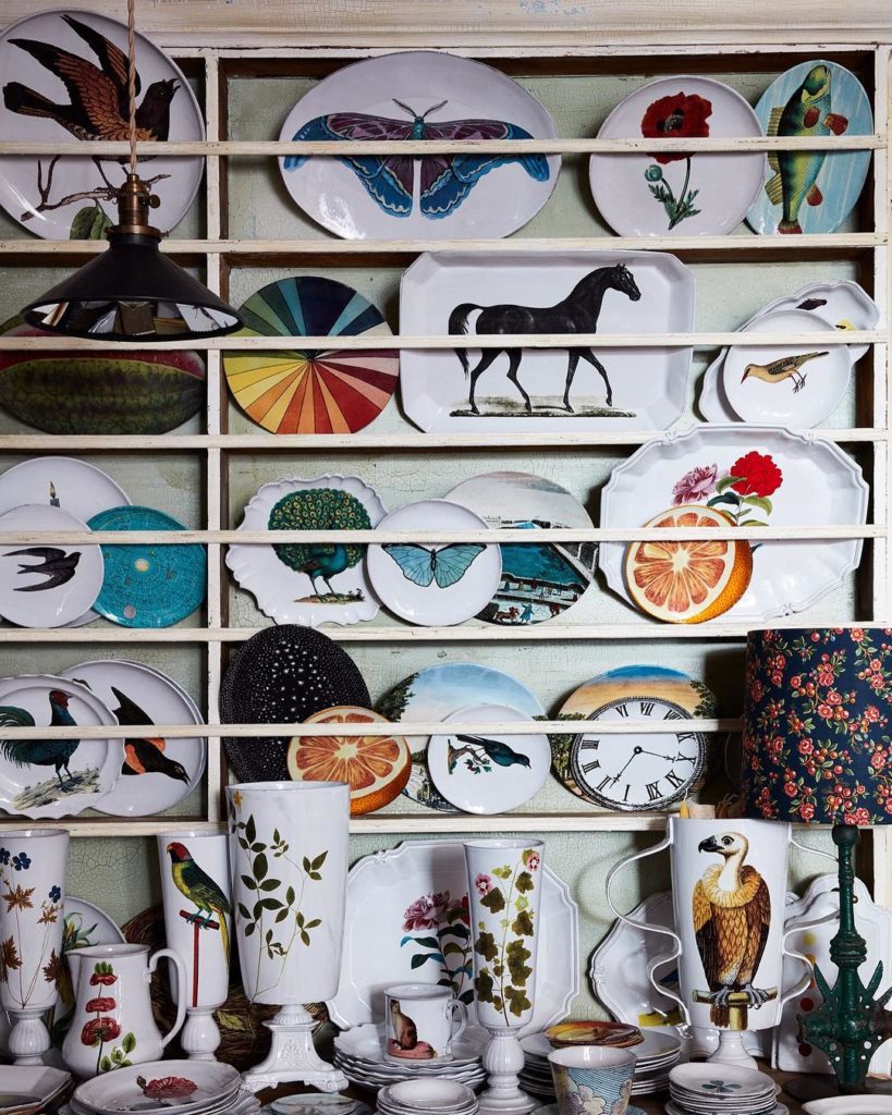 Collection of ceramics made by Astier de Villatte.