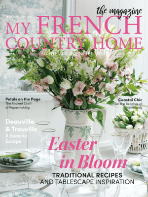 march april magazine cover bouquet of pink flowers on table