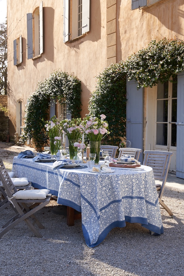 couleur nature blue french table linen