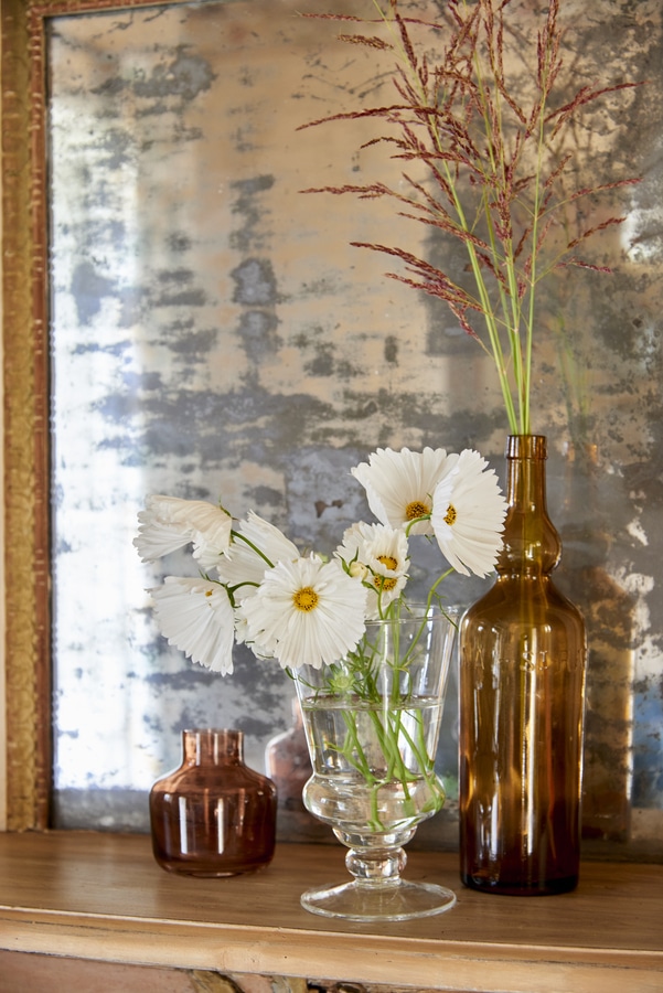 Flowers in glass vases : MFCH French Bedroom Design Inspiration