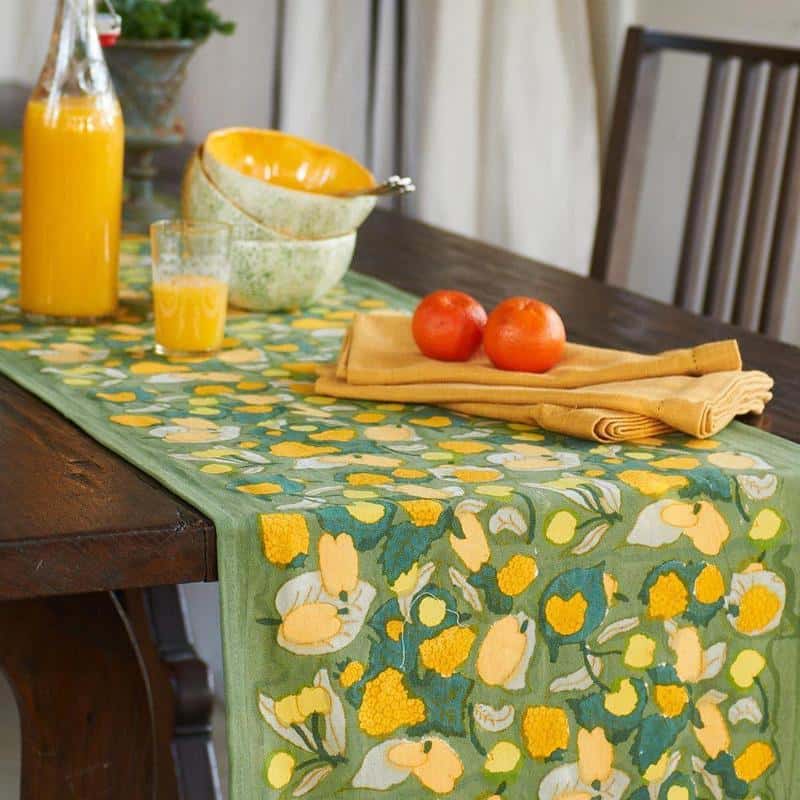 couleur nature yellow french table runner