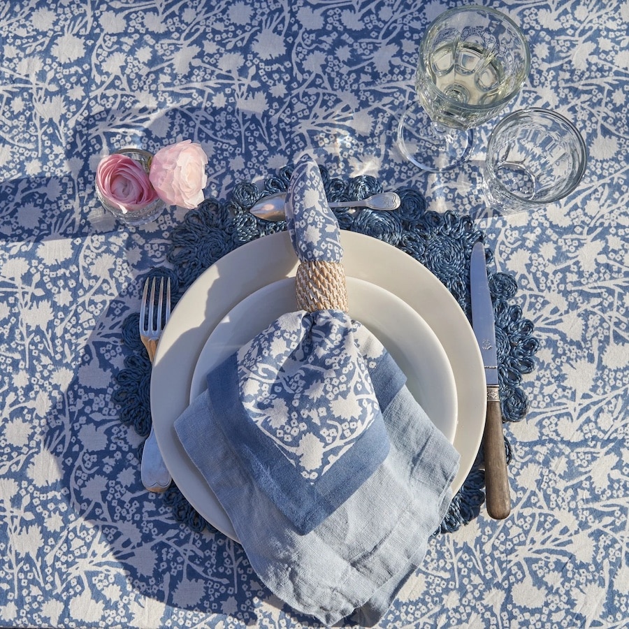 couleur nature blue french table napkins