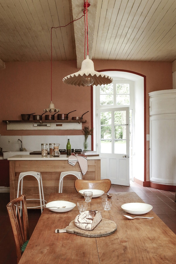 Terracotta painted kitchen - French Kitchen Design Inspiration