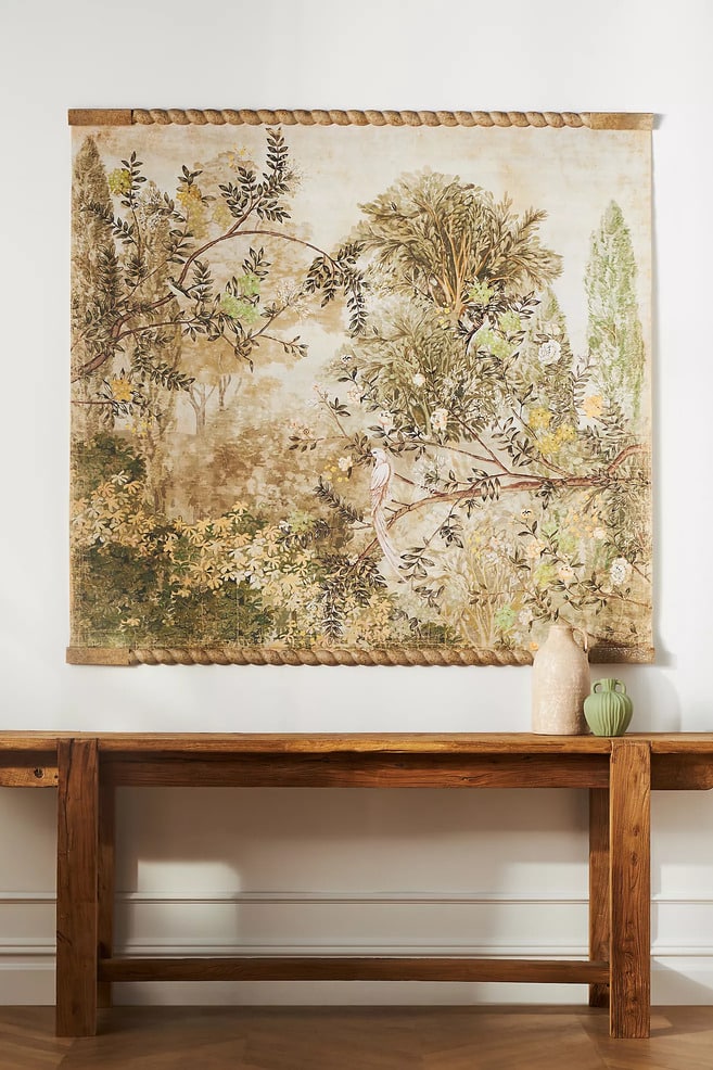 rural tapestry on wall